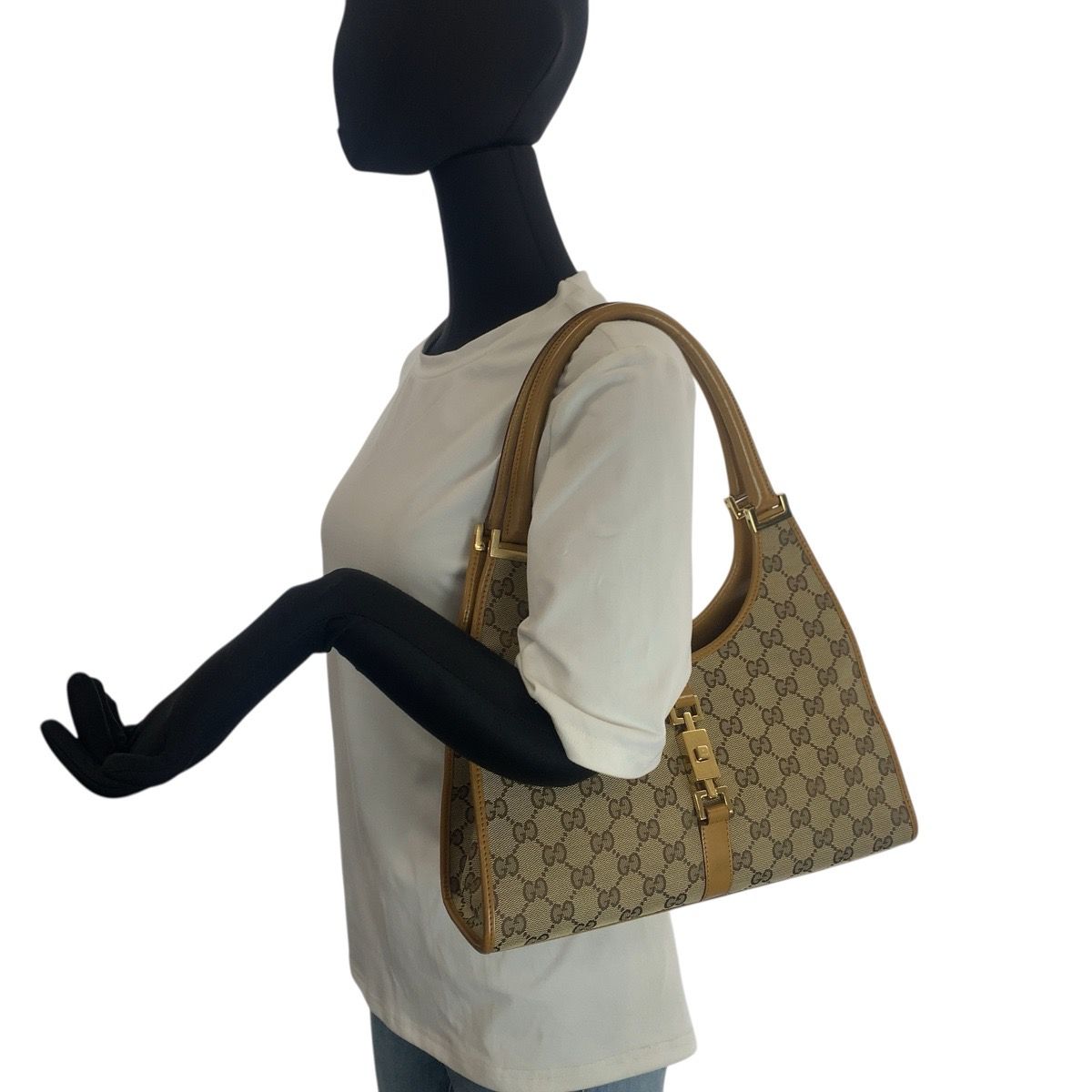 Gucci Jackie Beige Light Brown Gold 002 Shoulder Bag — view 7