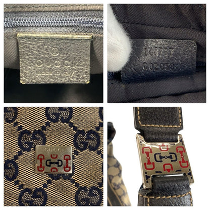 Gucci Sherry Line Navy Silver GG Canvas Hobo Shoulder Bag — view 3