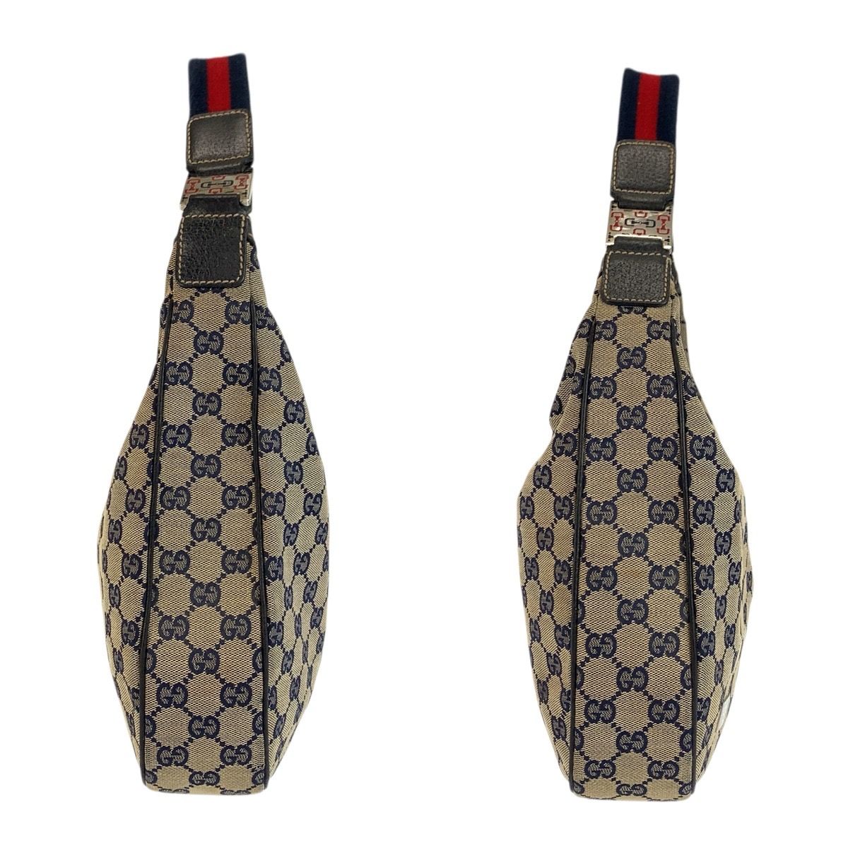 Gucci Sherry Line Navy Silver GG Canvas Hobo Shoulder Bag — view 8