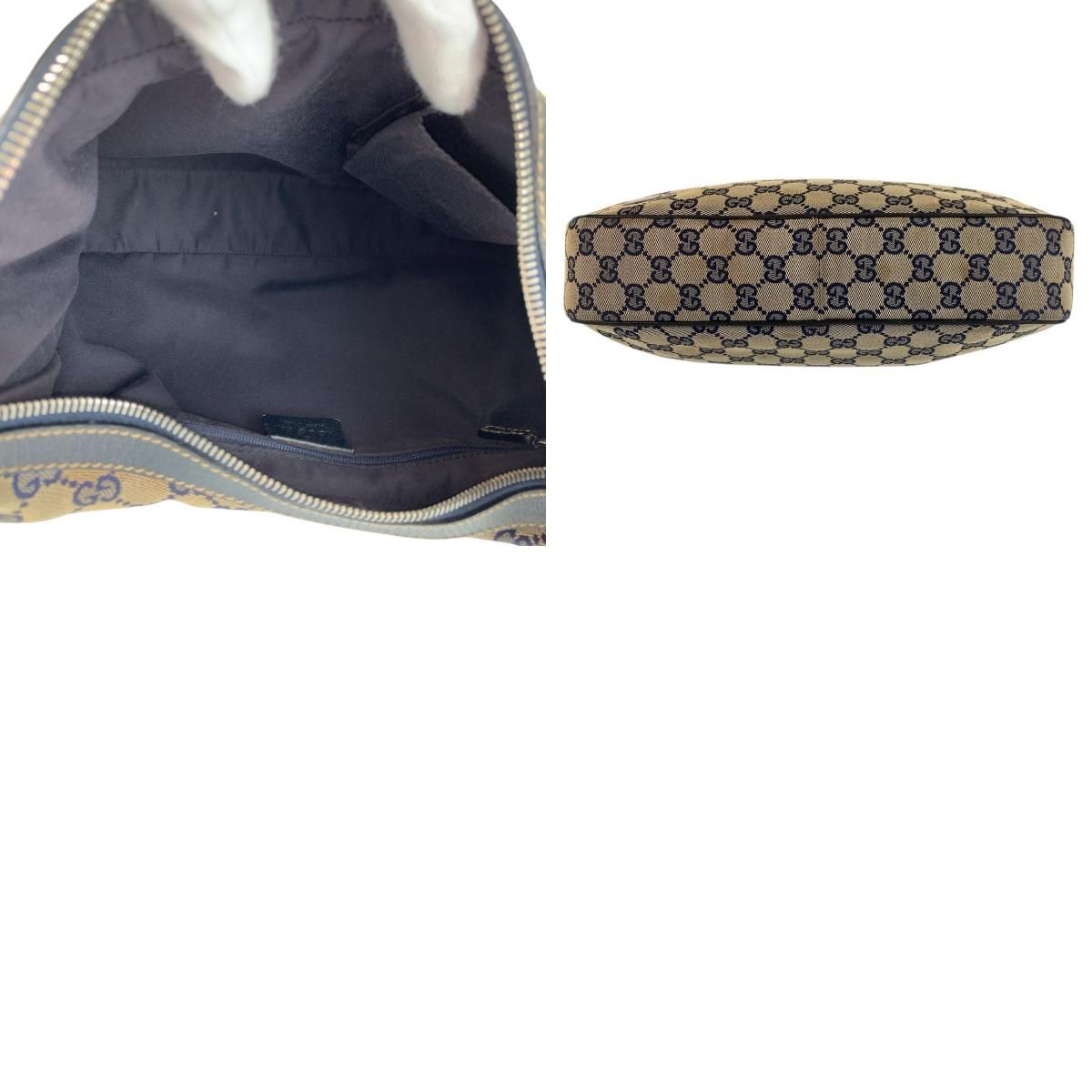 Gucci Sherry Line Navy Silver GG Canvas Hobo Shoulder Bag — view 9