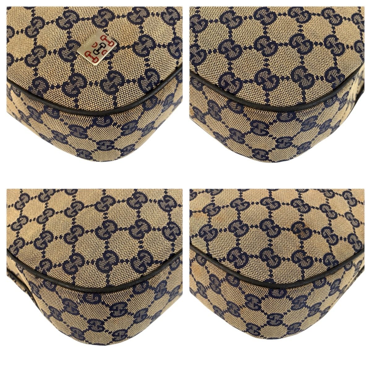 Gucci Sherry Line Navy Silver GG Canvas Hobo Shoulder Bag — view 4