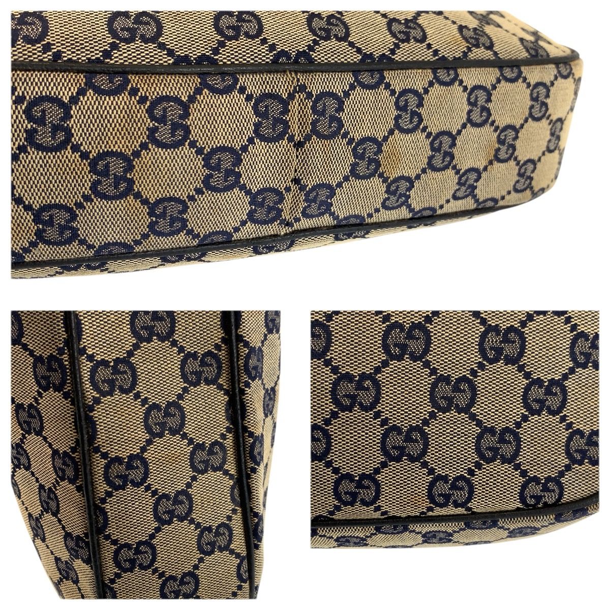 Gucci Sherry Line Navy Silver GG Canvas Hobo Shoulder Bag — view 5