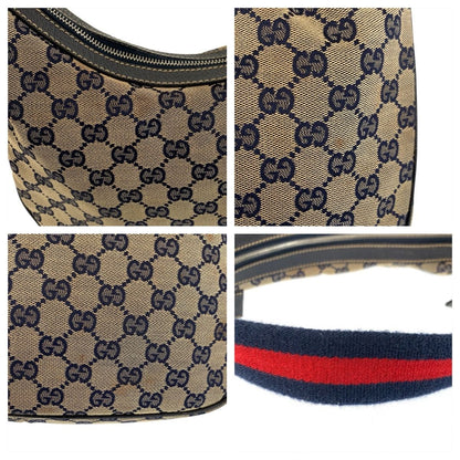 Gucci Sherry Line Navy Silver GG Canvas Hobo Shoulder Bag — view 6