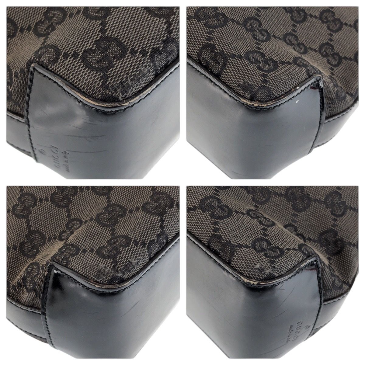 Gucci Black GG Canvas Plastic 001 Hobo Shoulder Bag — view 4
