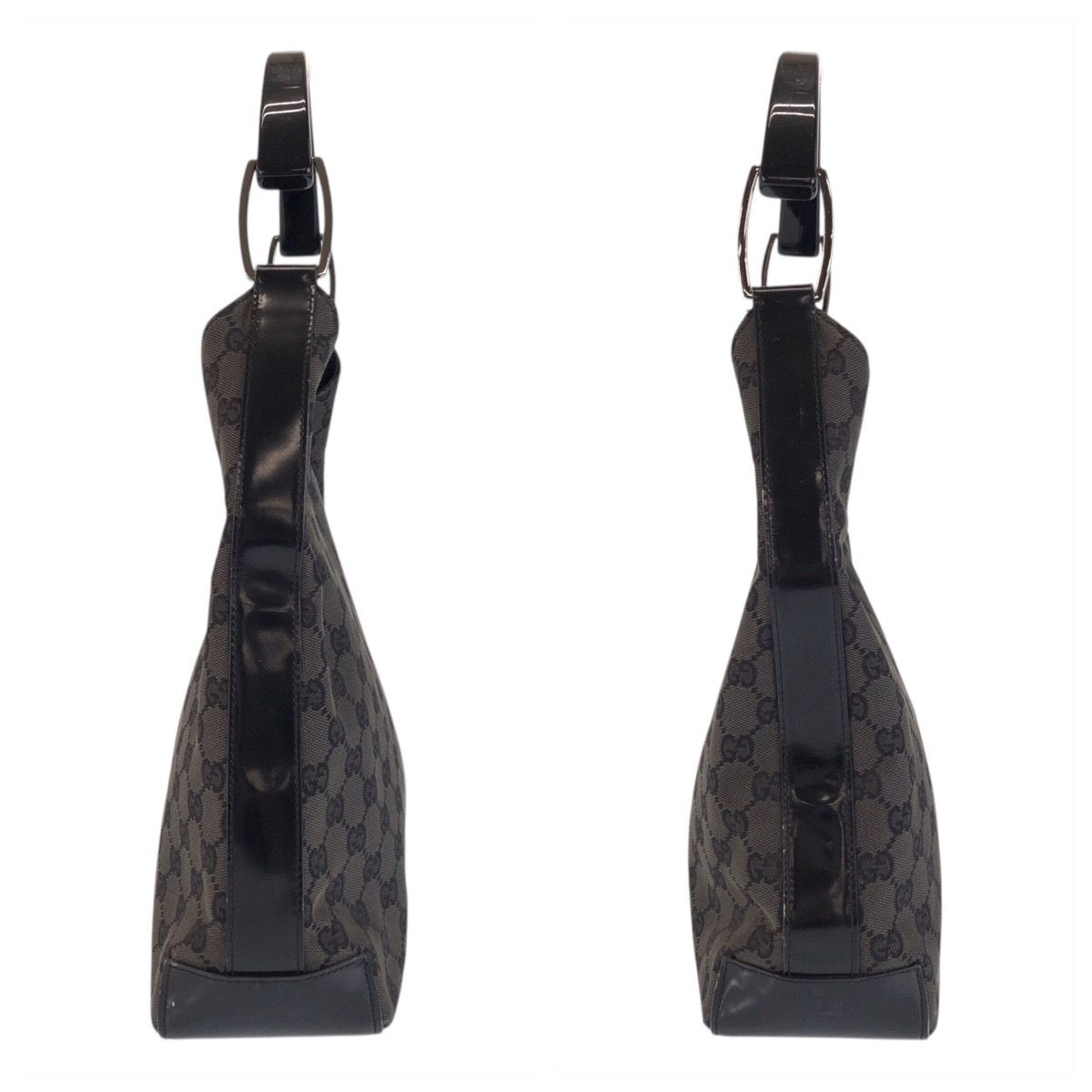 Gucci Black GG Canvas Plastic 001 Hobo Shoulder Bag — view 8