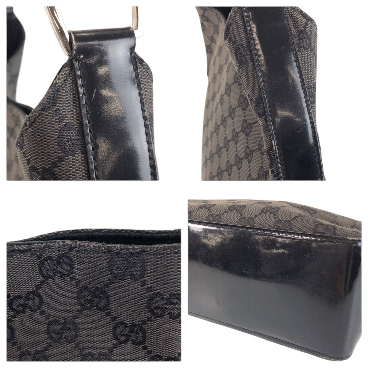 Gucci Black GG Canvas Plastic 001 Hobo Shoulder Bag — view 6