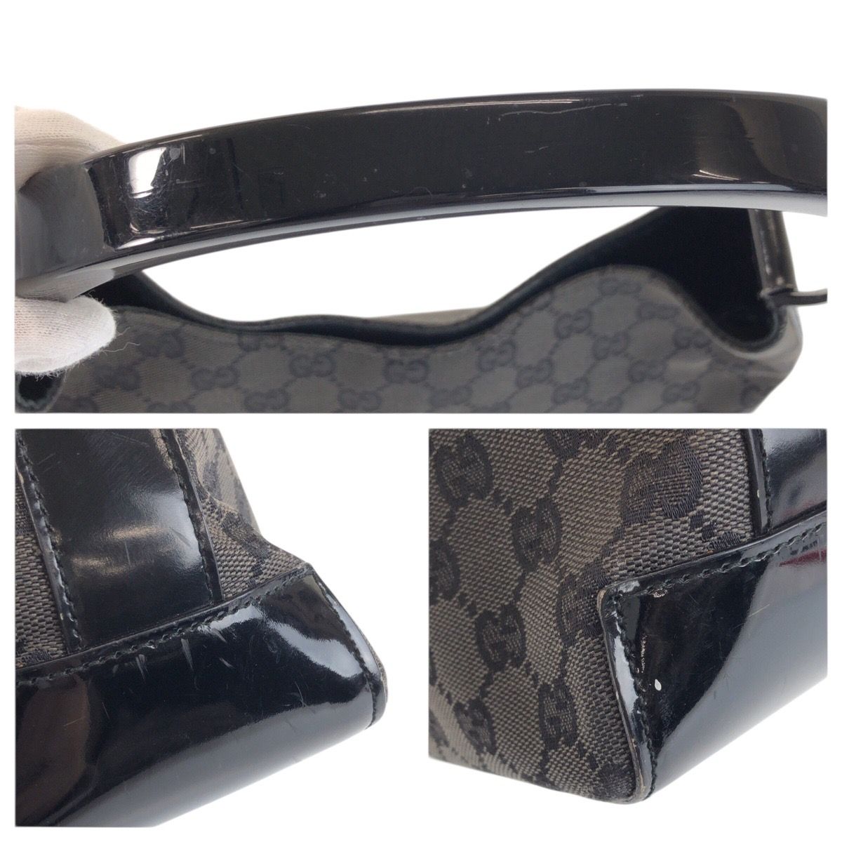 Gucci Black GG Canvas Plastic 001 Hobo Shoulder Bag — view 5