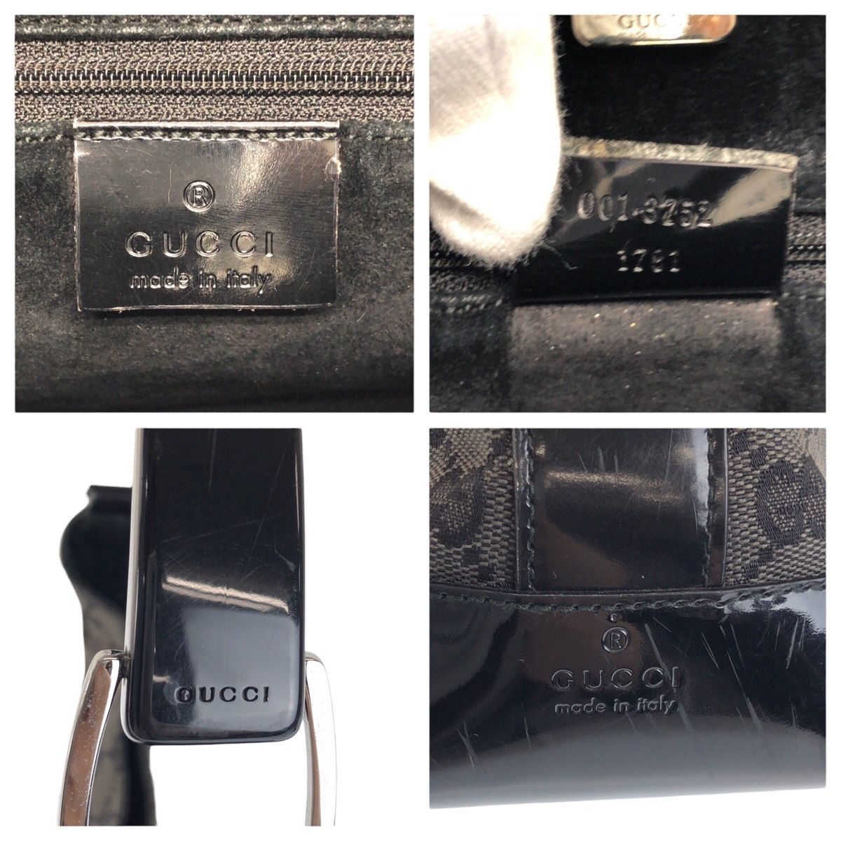 Gucci Black GG Canvas Plastic 001 Hobo Shoulder Bag — view 3