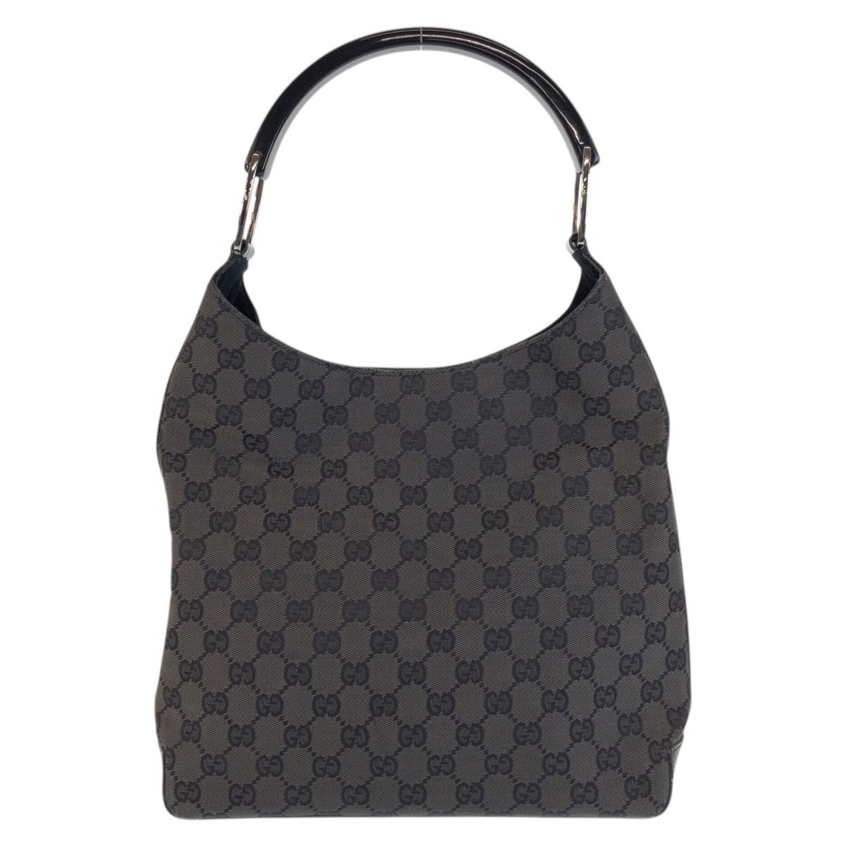 Gucci Black GG Canvas Plastic 001 Hobo Shoulder Bag — view 2