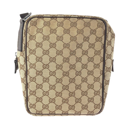 Gucci Beige Brown GG Canvas Leather Shoulder Bag — view 2