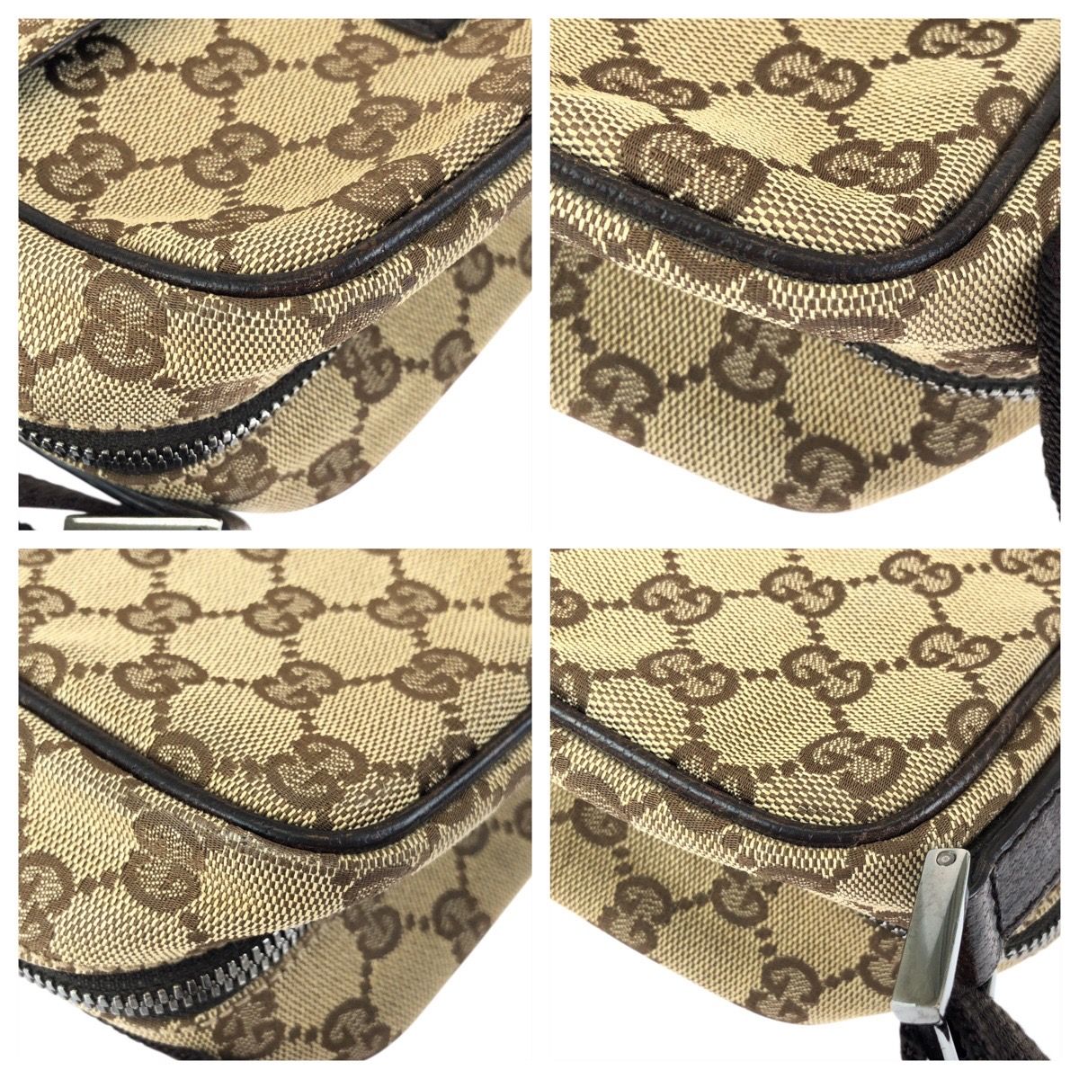 Gucci Beige Brown GG Canvas Leather Shoulder Bag — view 4