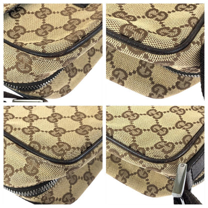 Gucci Beige Brown GG Canvas Leather Shoulder Bag — view 4