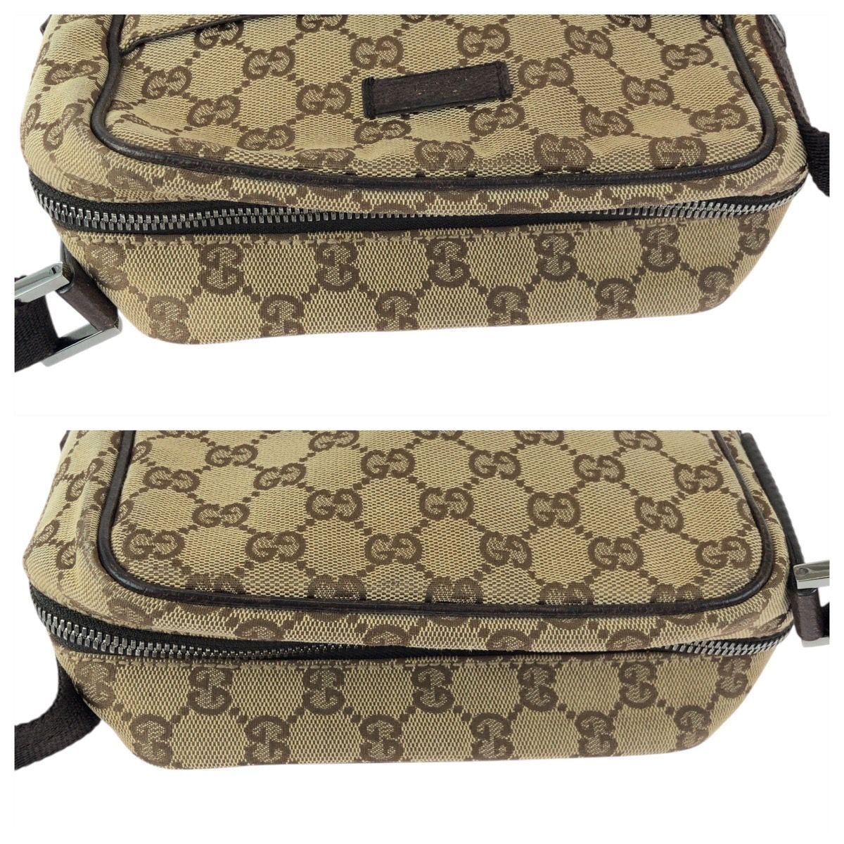 Gucci Beige Brown GG Canvas Leather Shoulder Bag — view 6