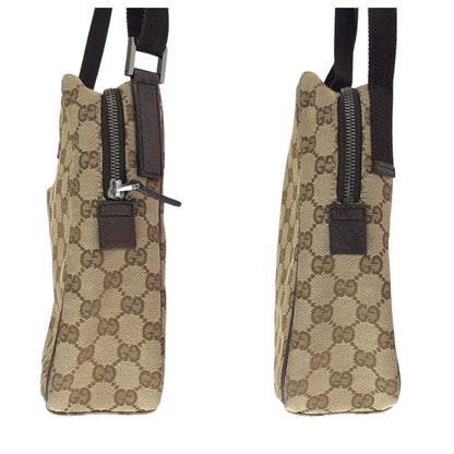 Gucci Beige Brown GG Canvas Leather Shoulder Bag — view 8