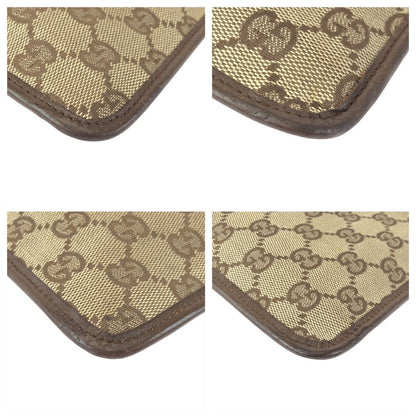 Gucci Beige Brown Silver GG Canvas Leather Shoulder Bag Pochette — view 3
