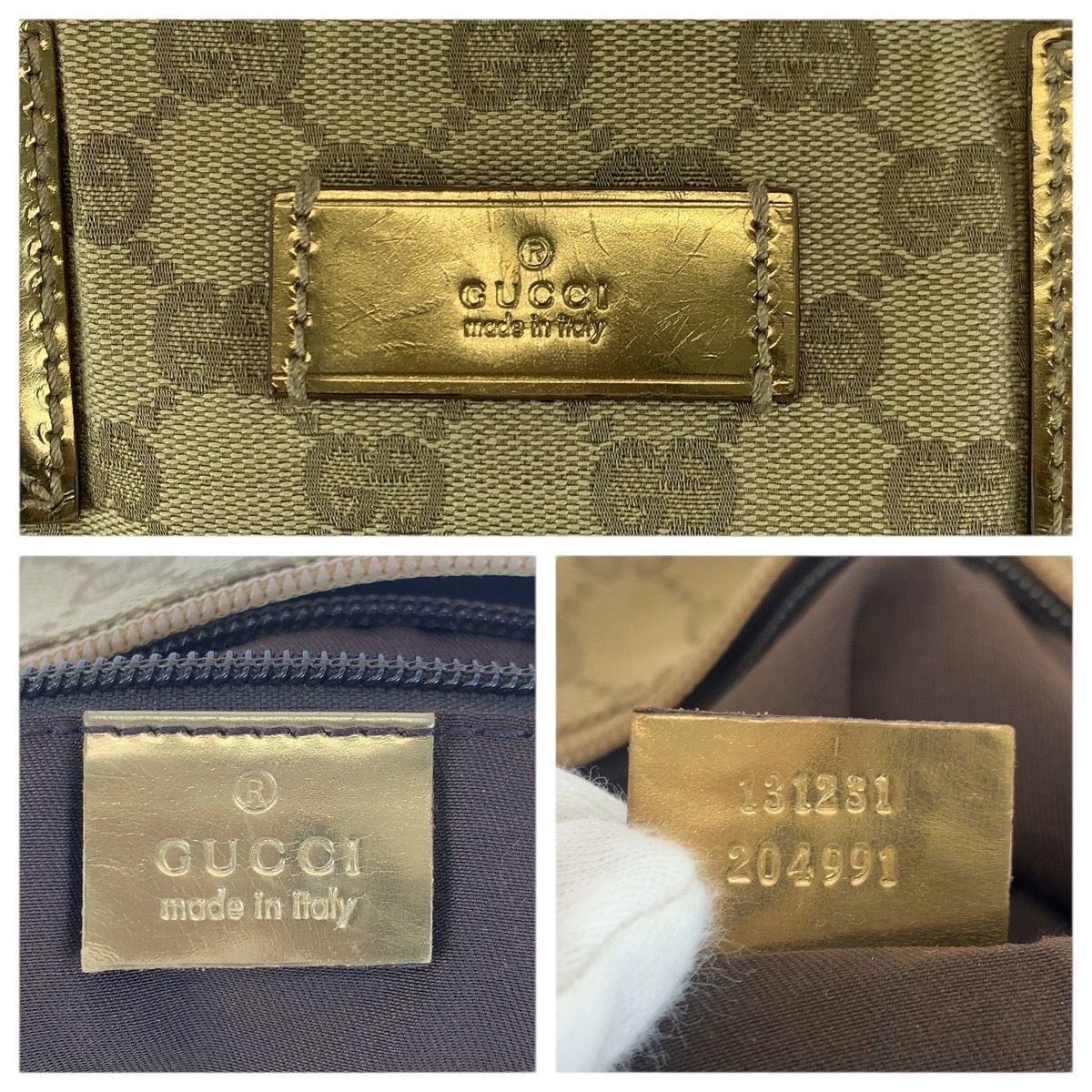 Gucci Sherry Line Beige Pink Gold GG Canvas Tote Shoulder Bag — view 4