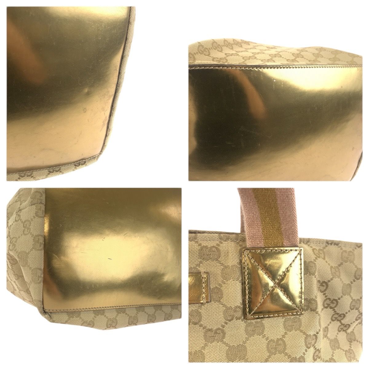 Gucci Sherry Line Beige Pink Gold GG Canvas Tote Shoulder Bag — view 5