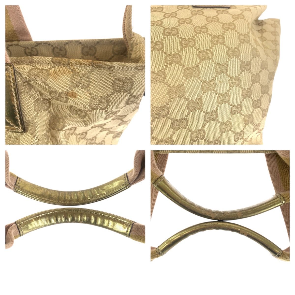 Gucci Sherry Line Beige Pink Gold GG Canvas Tote Shoulder Bag — view 6
