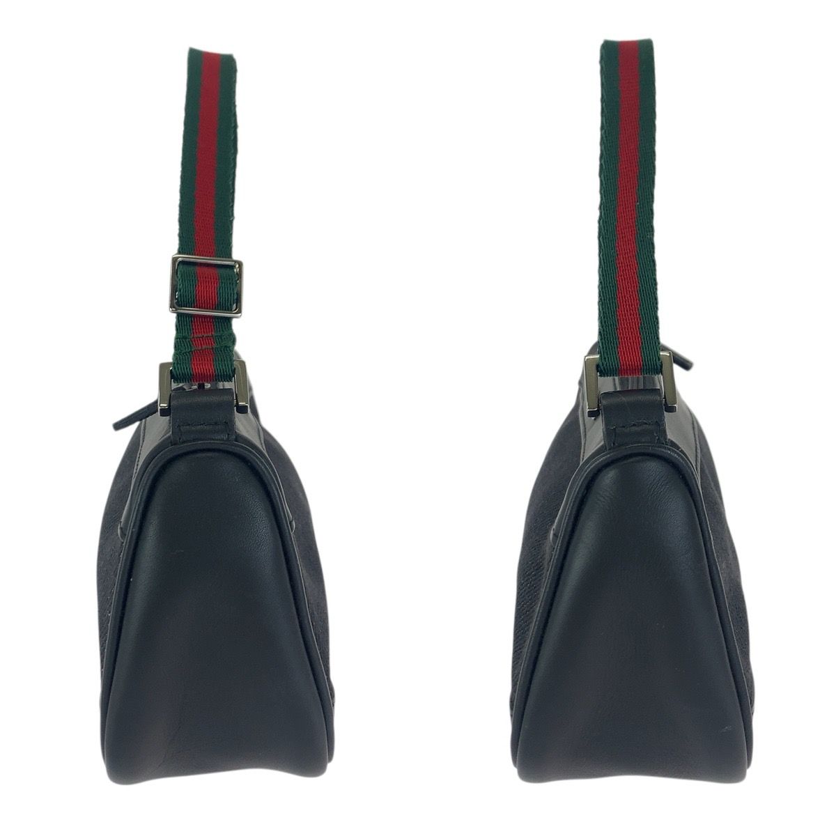 Gucci Sherry Line Black Silver Leather Handbag Pouch — view 8