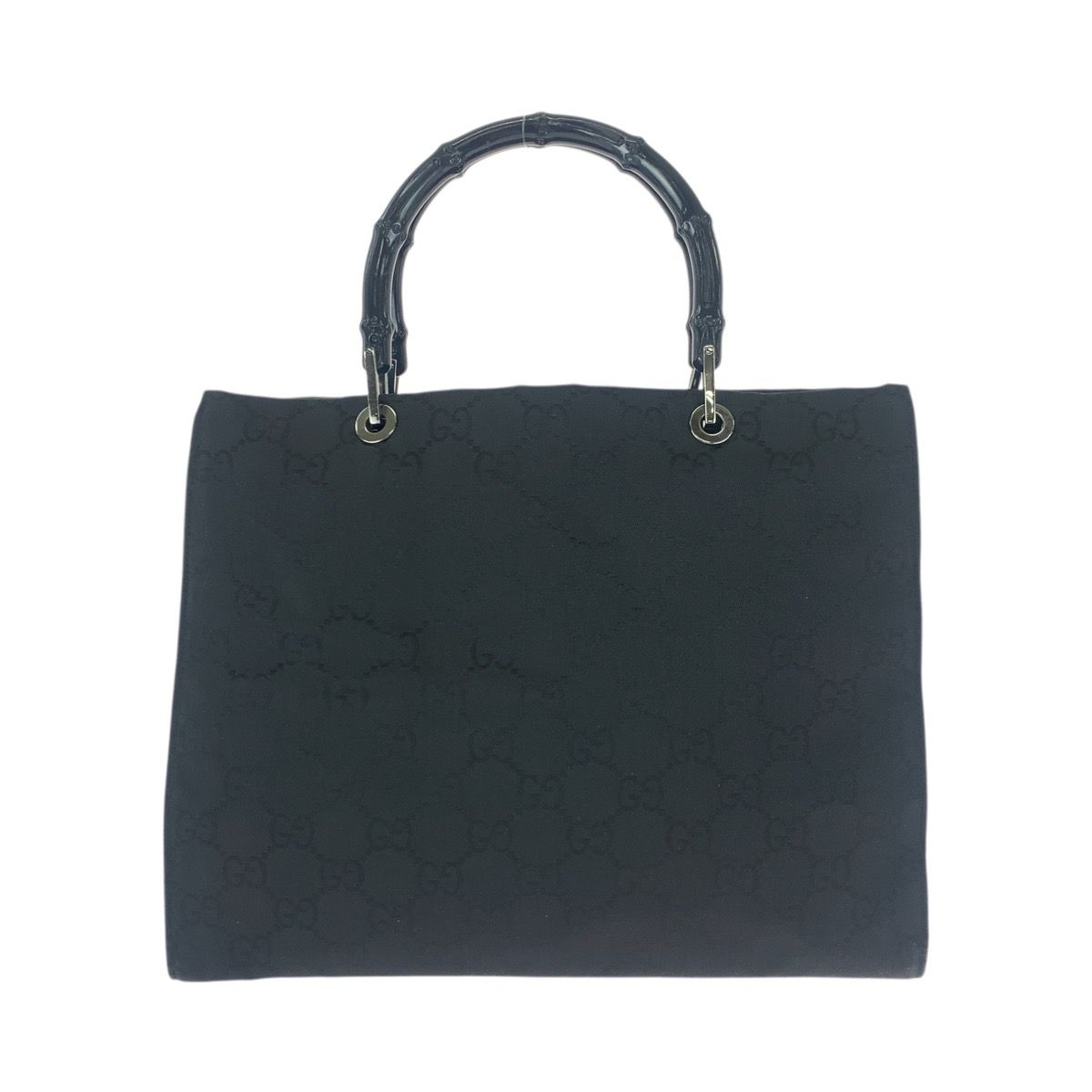 Gucci Bamboo Black Silver Nylon 002 Tote — view 2