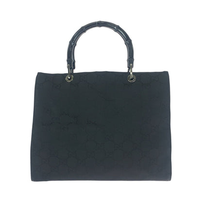 Gucci Bamboo Black Silver Nylon 002 Tote — view 2