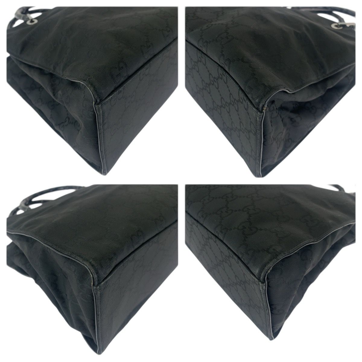 Gucci Bamboo Black Silver Nylon 002 Tote — view 3