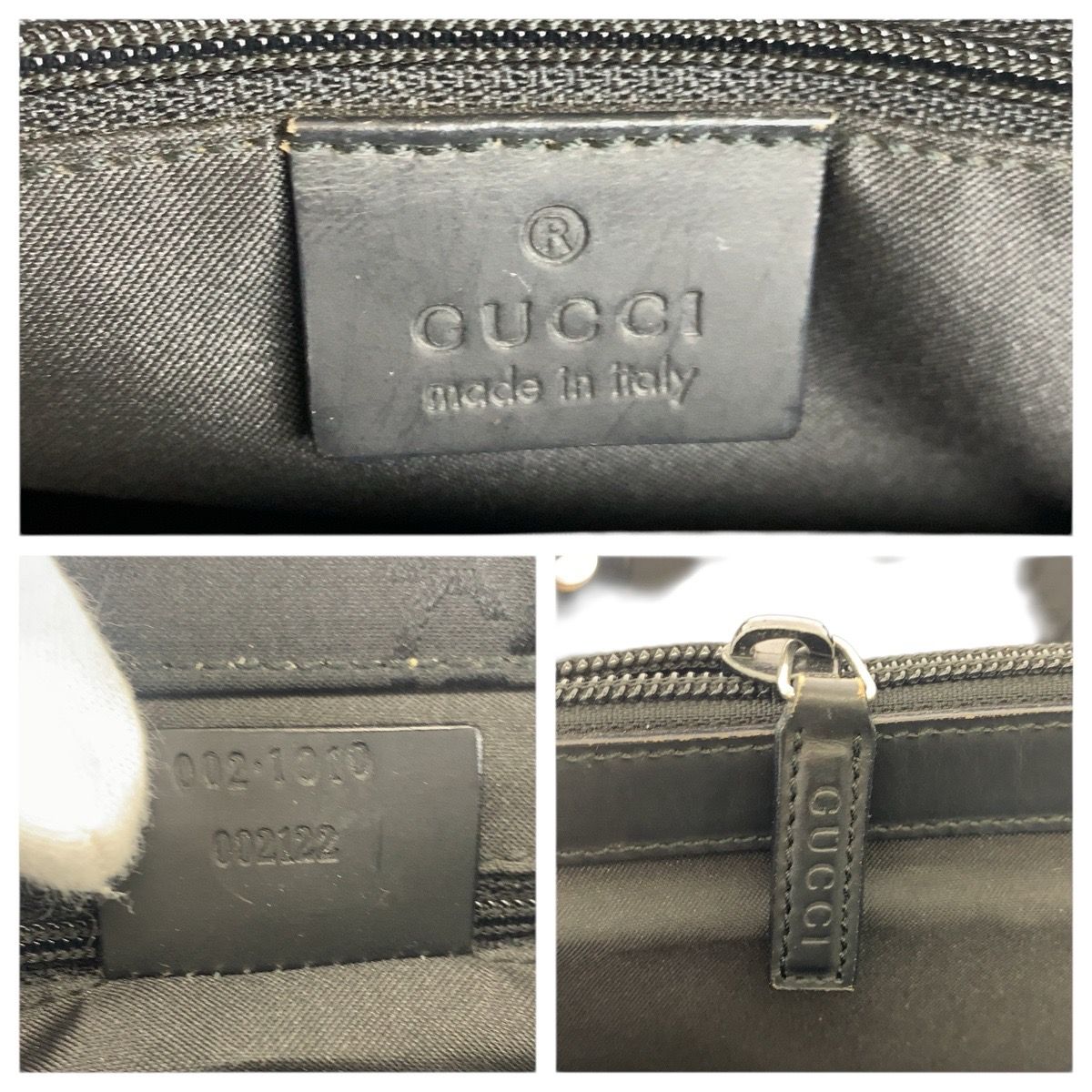 Gucci Bamboo Black Silver Nylon 002 Tote — view 4