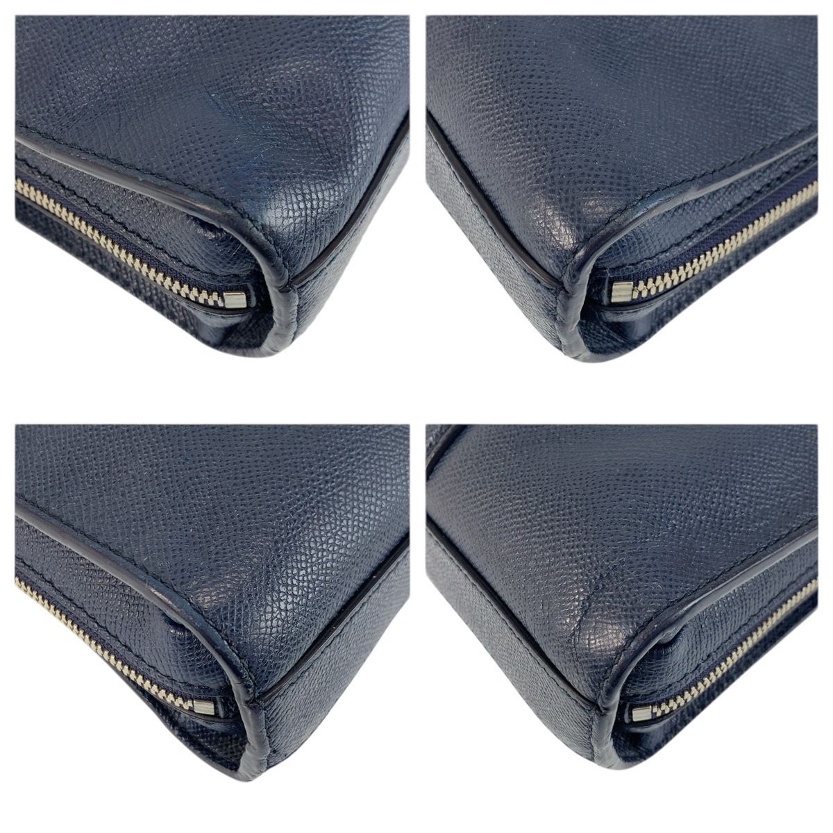 Bvlgari Man Navy Silver Leather Business Briefcase — view 4