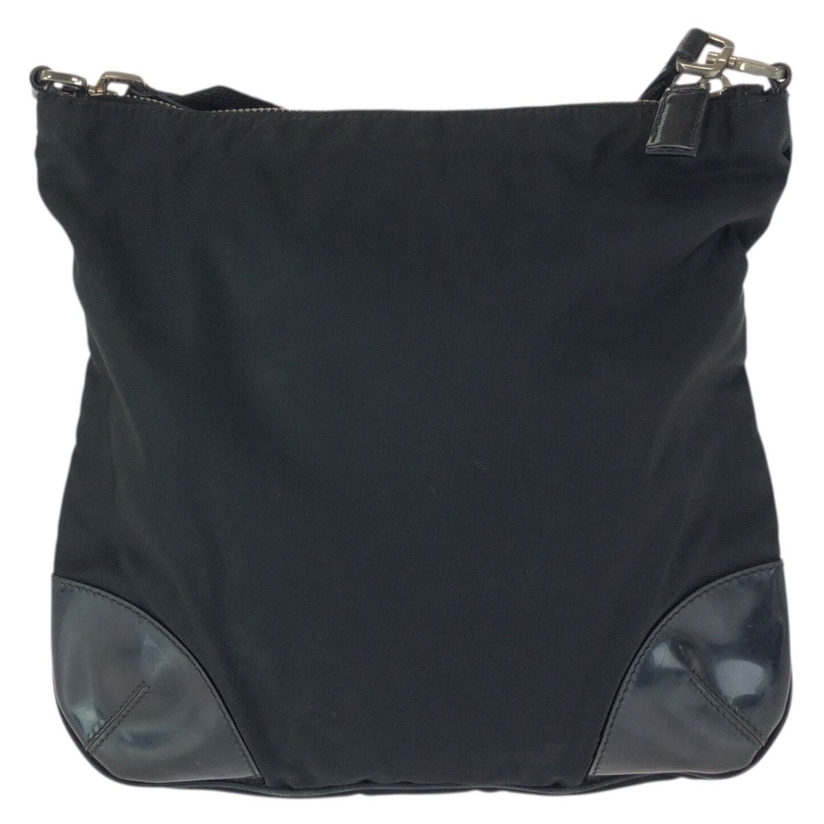 Prada Tessuto Black Silver Nylon Shoulder Bag — view 2