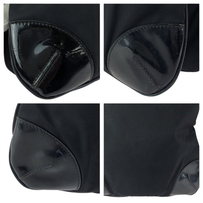 Prada Tessuto Black Silver Nylon Shoulder Bag — view 5