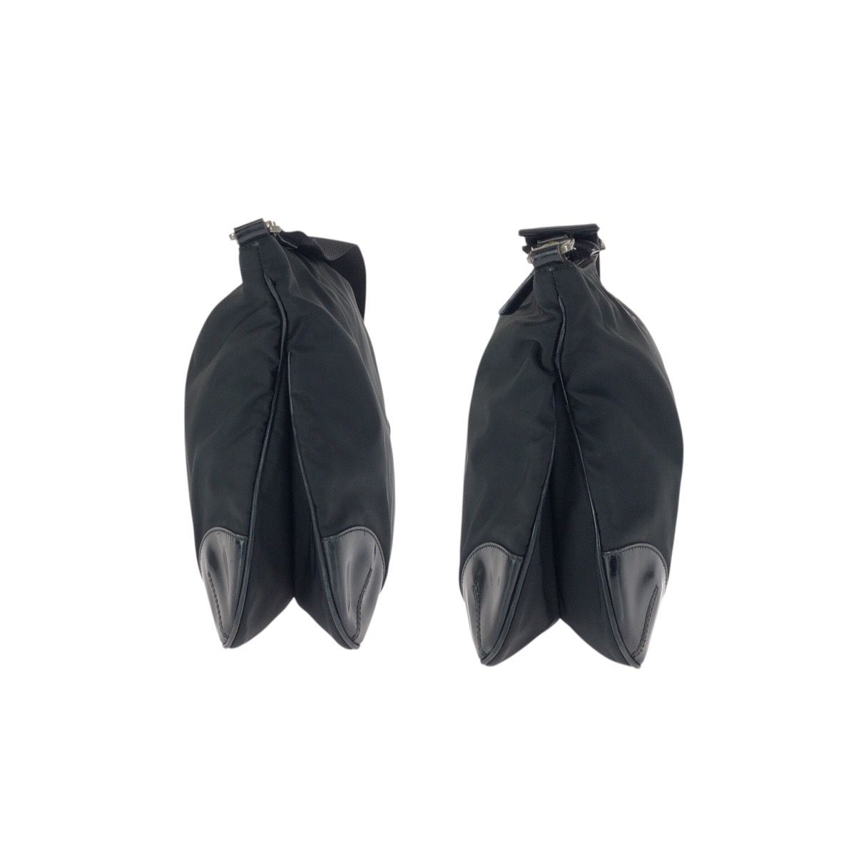 Prada Tessuto Black Silver Nylon Shoulder Bag — view 8