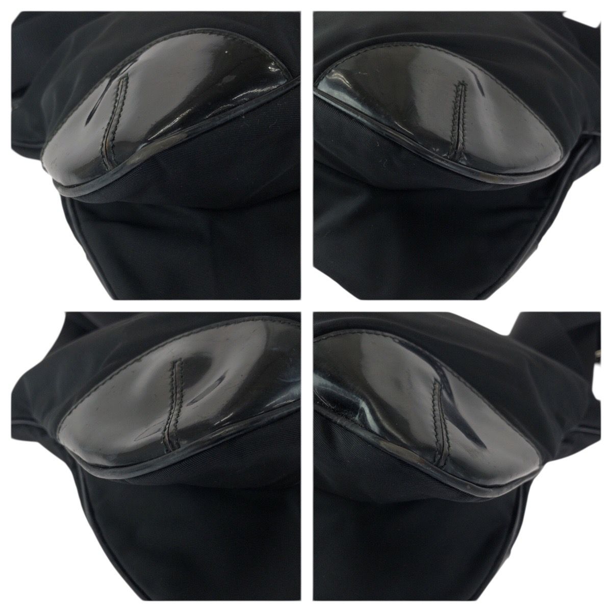 Prada Tessuto Black Silver Nylon Shoulder Bag — view 3