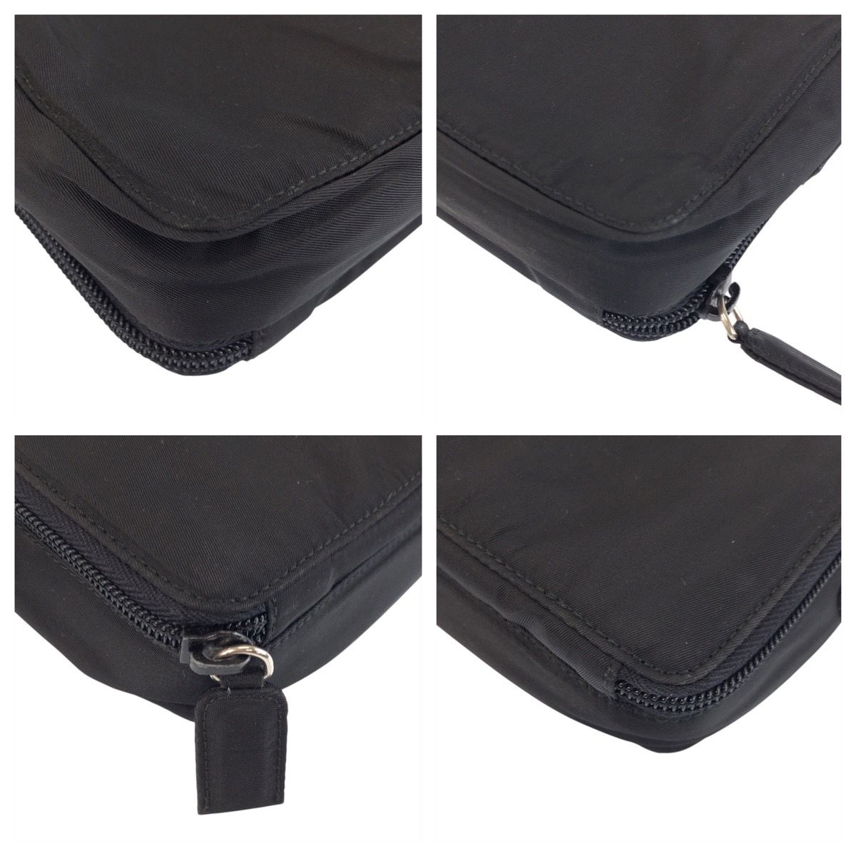 Prada Tessuto Black Silver Nylon Shoulder Bag Pochette — view 3