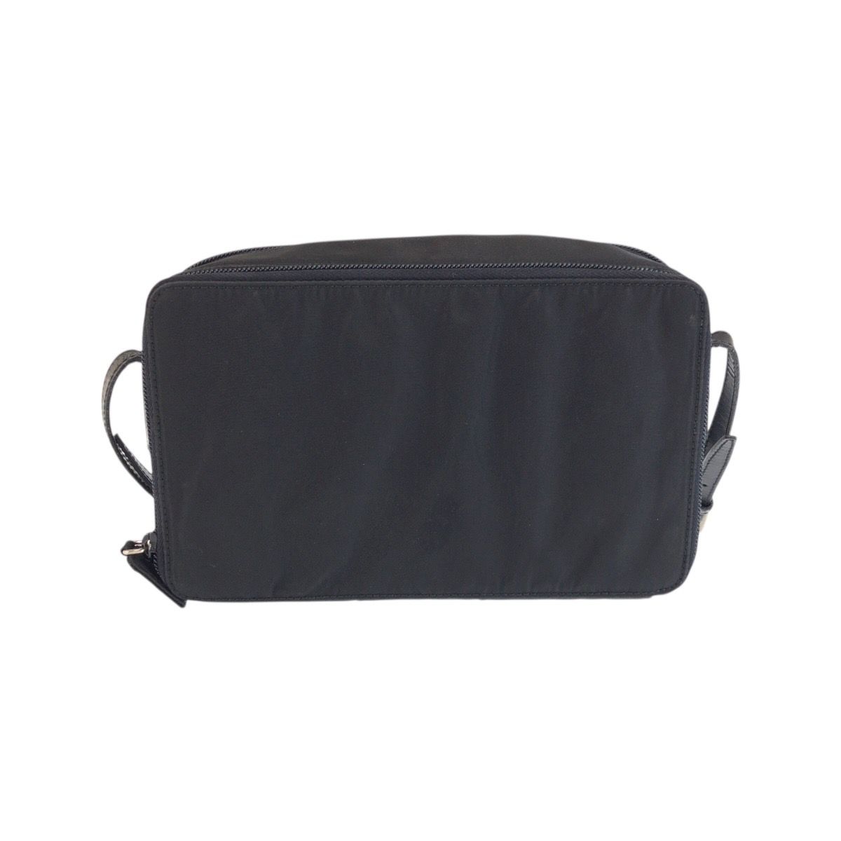 Prada Tessuto Black Silver Nylon Shoulder Bag Pochette — view 2