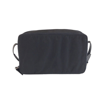 Prada Tessuto Black Silver Nylon Shoulder Bag Pochette — view 2