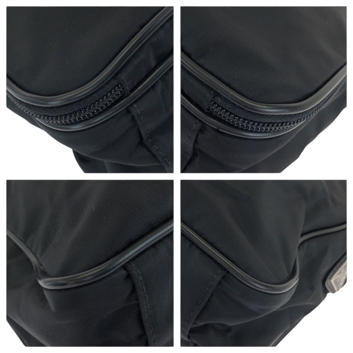 Prada Tessuto Saffiano 2-Way Black Silver Nylon Leather Business Bag — view 3