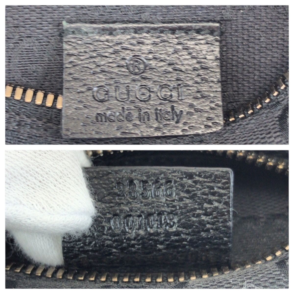 Gucci Black Silver GG Canvas Leather Belt Bag — view 4