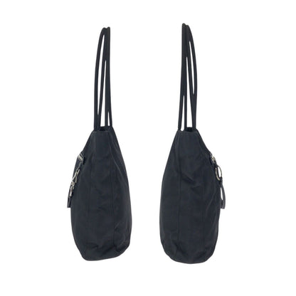 Prada Tessuto Black Silver Nylon Shoulder Bag — view 8