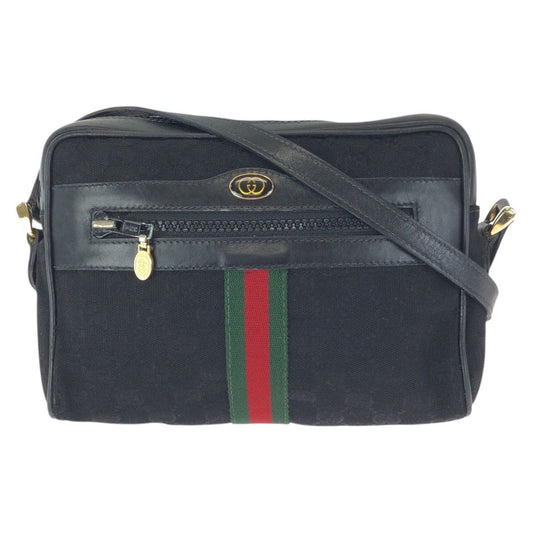 Gucci Vintage Sherry Line Black Multicolor 42 01 Shoulder Bag Pochette