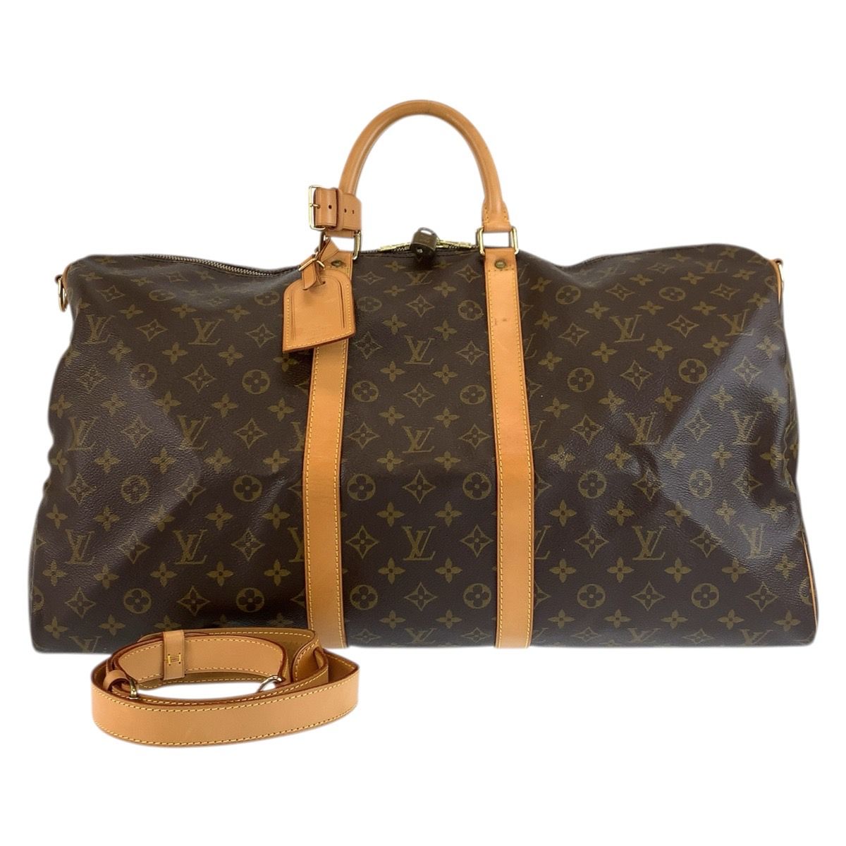 Louis Vuitton Monogram Keepall Bandouliere 55 Boston Bag