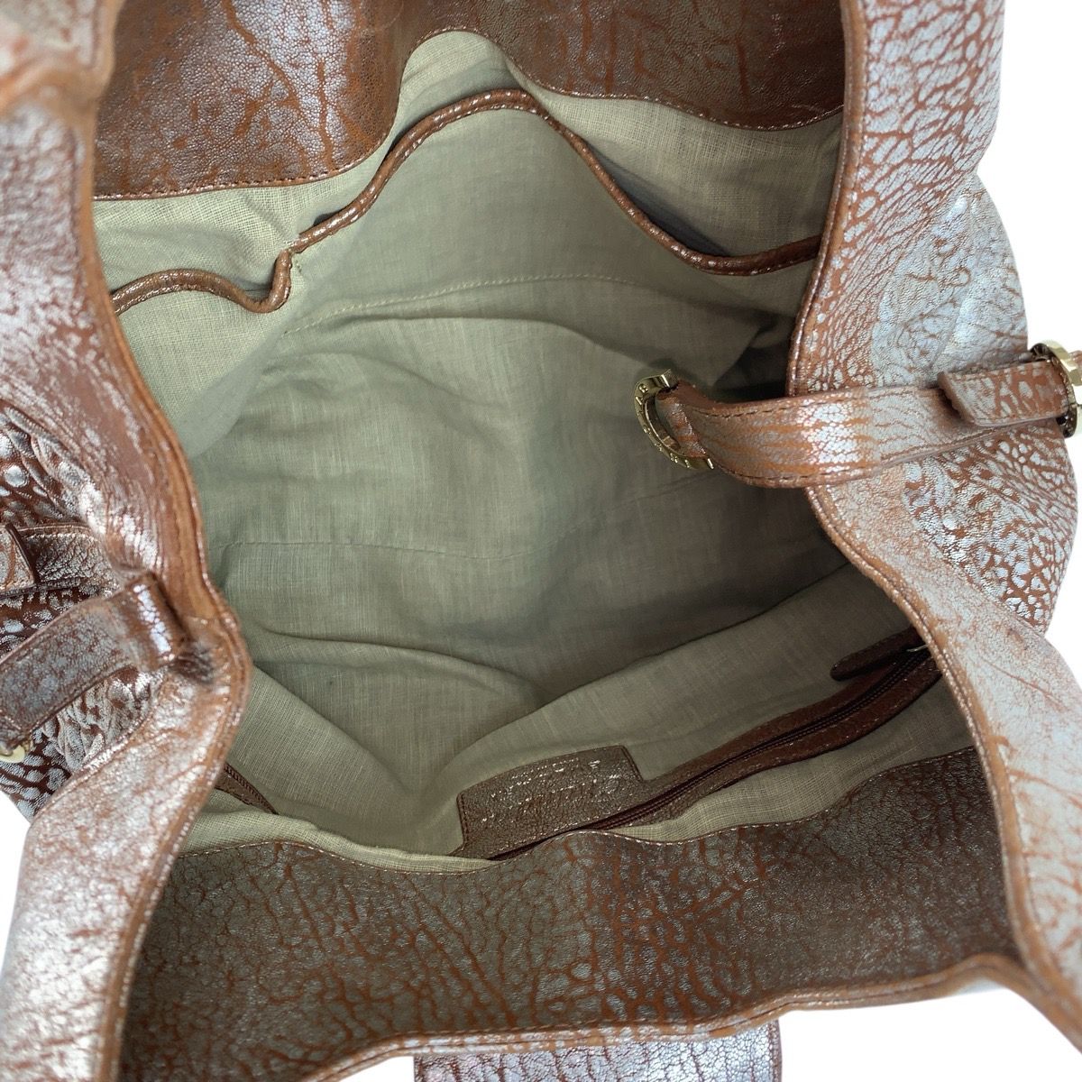 Bvlgari Chandra Brown Silver Gold Leather Shoulder Bag — view 8