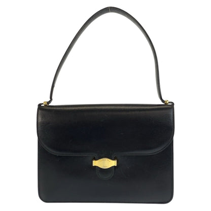 Dior Vintage Black Gold Leather Shoulder Bag