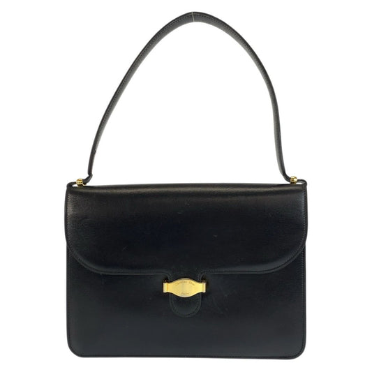 Dior Vintage Black Gold Leather Shoulder Bag