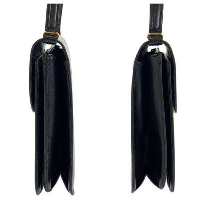 Dior Vintage Black Gold Leather Shoulder Bag — view 8