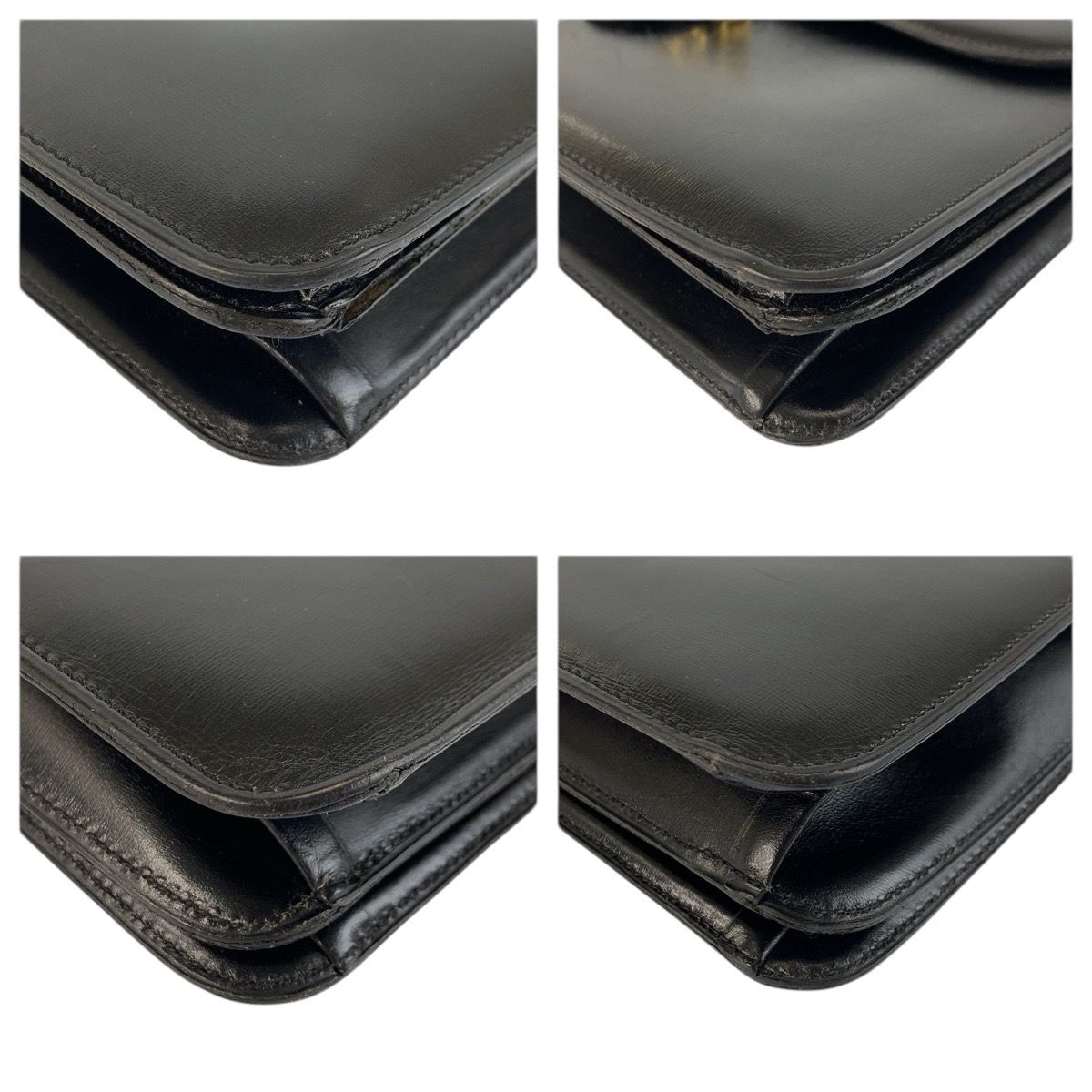 Dior Vintage Black Gold Leather Shoulder Bag — view 4