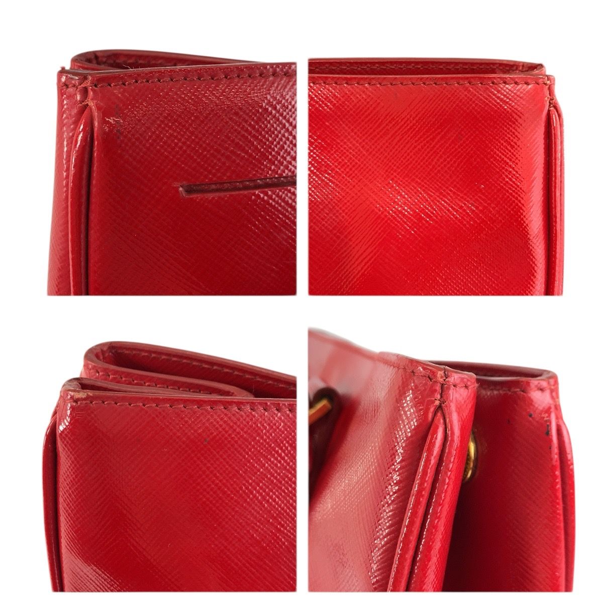 Prada Saffiano Red Gold Leather Tote — view 7