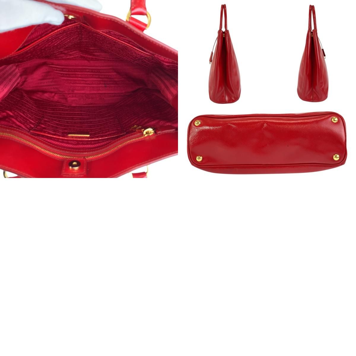 Prada Saffiano Red Gold Leather Tote — view 9