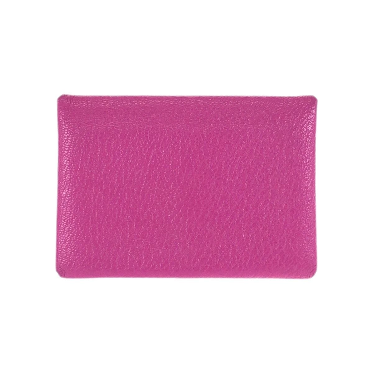 Hermes Calvi Duo Rosepurple Pink Gold Chevre Card Case Business Holder Coin