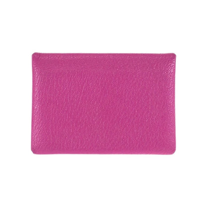 Hermes Calvi Duo Rosepurple Pink Gold Chevre Card Case Business Holder Coin