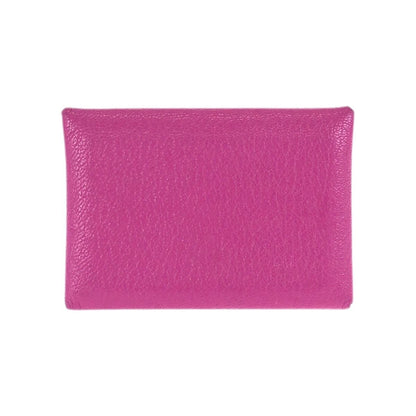Hermes Calvi Duo Rosepurple Pink Gold Chevre Card Case Business Holder Coin — view 2